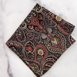 Paisley Pattern Pocket Square | Red/Black